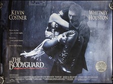 The Bodyguard ORIGINAL Quad Film Poster Whitney Houston Kevin Costner 1992