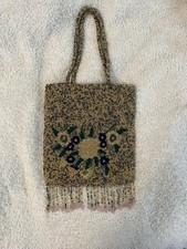 Vintage Barganza  Couture Double Strap Beaded Bag Magnetic Snap Closure