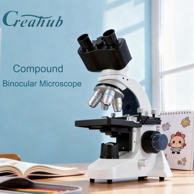 Professional Binocular Compound Microscope Kit 40-2500X Magnification LED