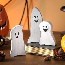 Halloween Wooden Ghosts Decorations Indoor 3Pcs
