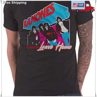 Ramones Men's Leave Home T-Shirt, Short Sleeve Cotton T-shirt, Size S-5XL