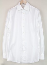 SUITSUPPLY Men Formal Shirt 39L/15 1/2L Slim White Cotton Classic Button Up I