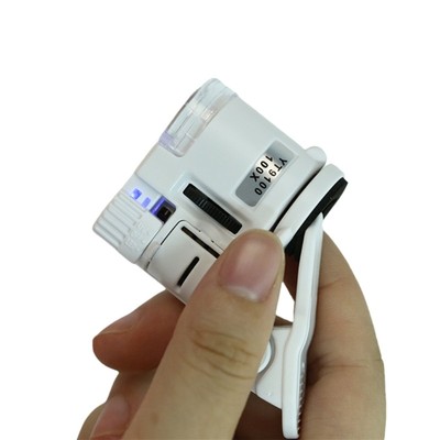 Mobile Phone Clip On Microscope Lens with LEDs Easy Carry Microscope Magnifier