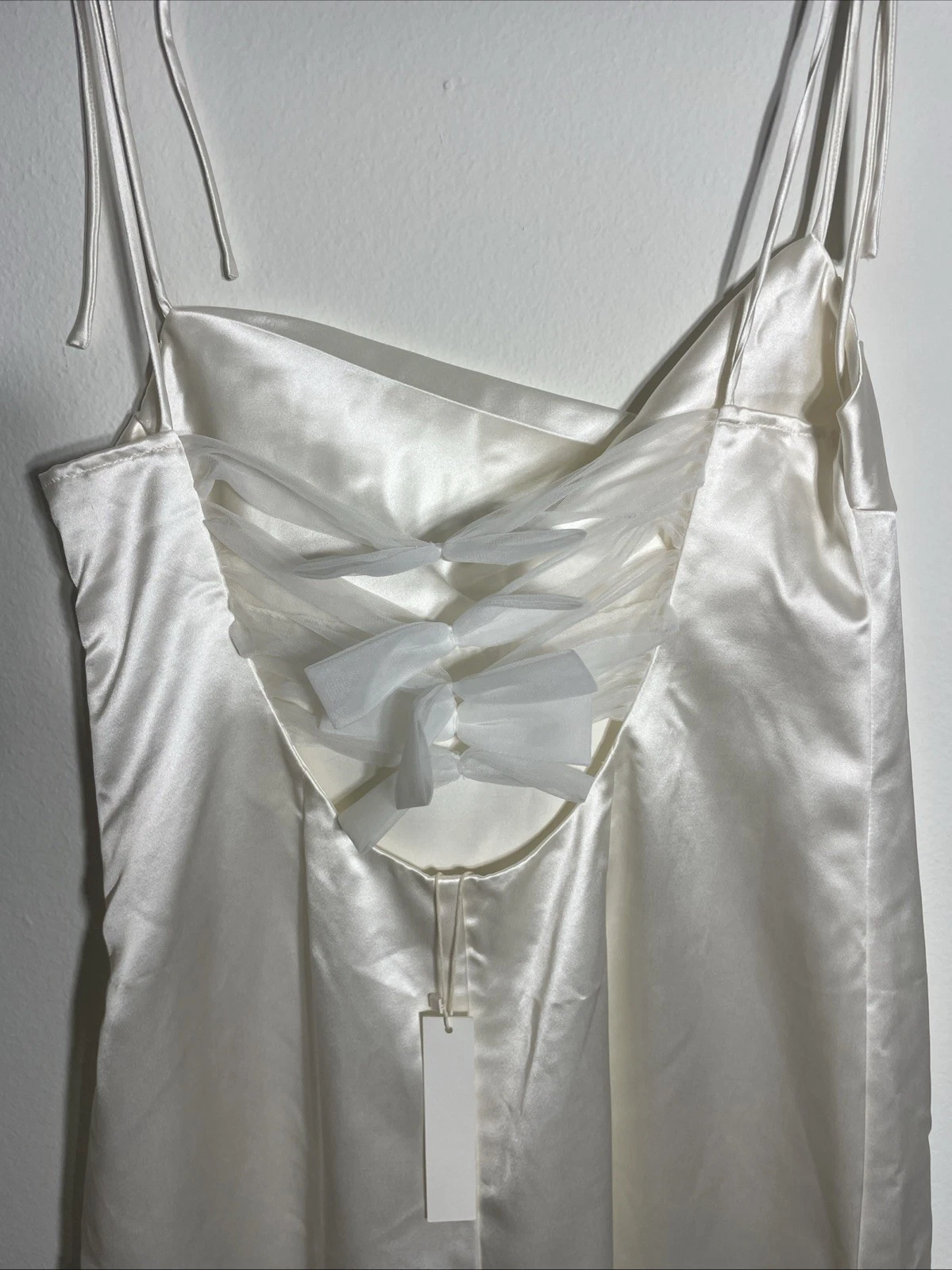 OFF WHITE Mini abito Revolve FOR LOVE AND LEMONS Ambre bianco sporco taglia M nuovo con etichette $319 msrp