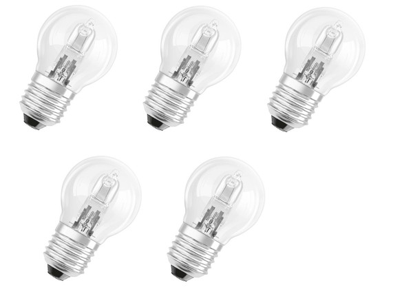 5X Osram Halogen Classic Eco 64541 E27 20W = 25W Dimmbar Eek:G (Spektrum A-G)-image