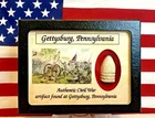 Dropped Civil War Bullet from Gettysburg in Matted COLOR Display Case with COA