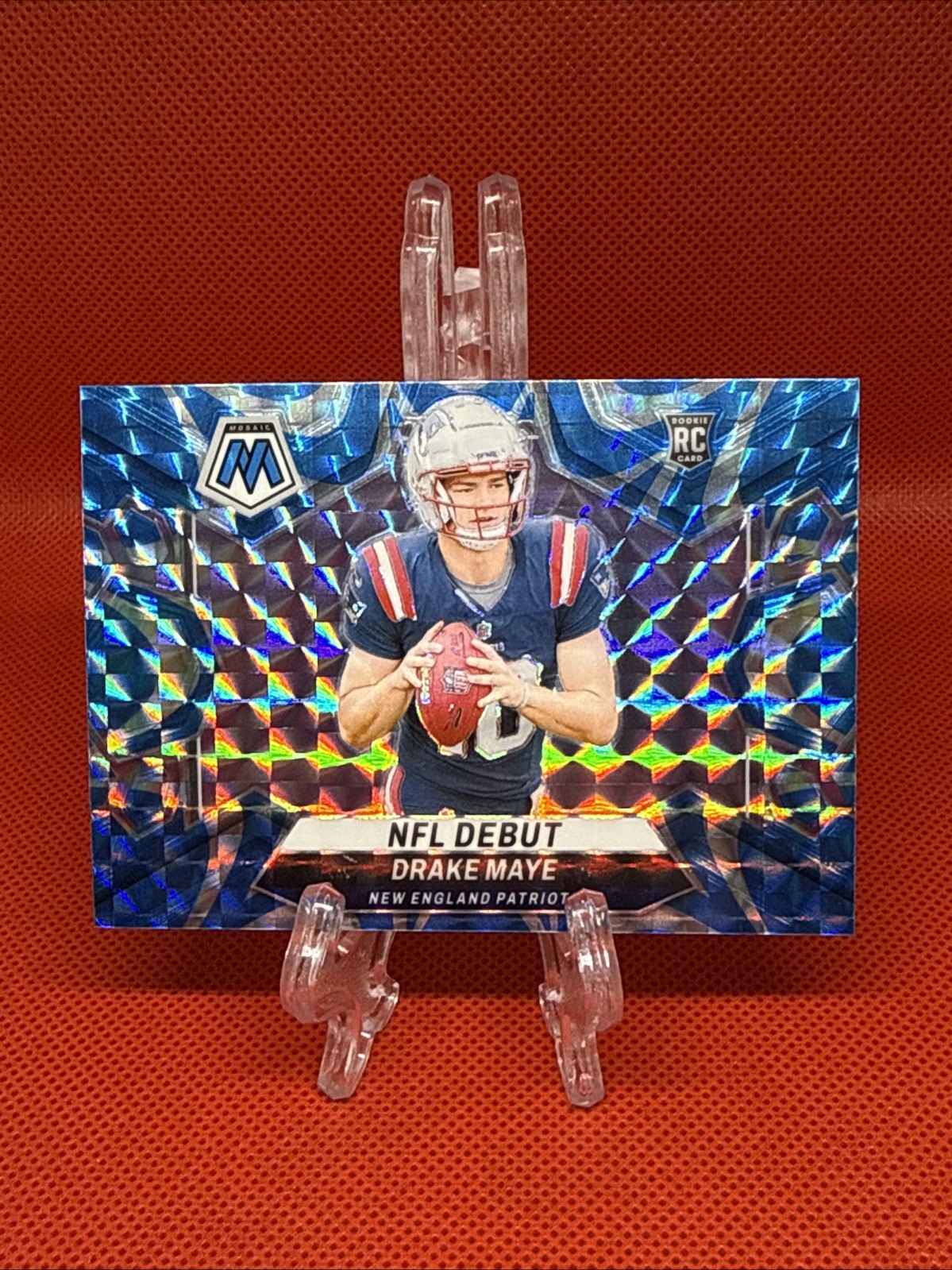 2024 Panini Mosaic - NFL Debut Drake Maye #273 Reactive Blue Mosaic Prizm (RC)