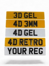 3D 4D  3mm Gel Number Plates - Design Your Number Plates Road Legal