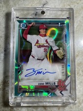 2021 Bowman Draft - Chrome AUTO Zane Mills Aqua Lava Refractor /199 (AU, RC)