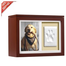 Personalized Paw Print Memory Box for Dogs and Cats - Includes Urn and Clay Kit