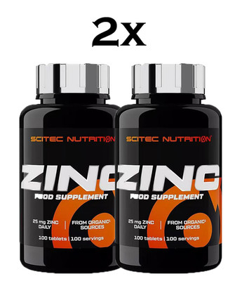 (249,88 EUR/kg) Scitec Nutrition Zinc 2 x 100 Tabletten Dose 25mg Zink
