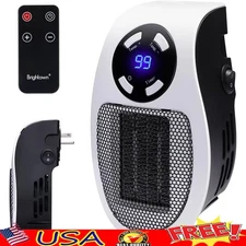 180° Rotatable Plug Heater Energy Efficient Remote Control Timer Safety Indoor