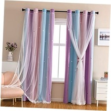 Dream Star Blackout Curtains for Kids 52"W x 63"L Pack of 1 Pink Purple