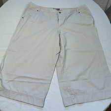Havana Jacks Women's Wise Leg Crop Pants Plus Size 24W Light Beige NWOT