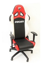 Ducati Corse Bürostuhl, rot-weiß-schwarz mi...