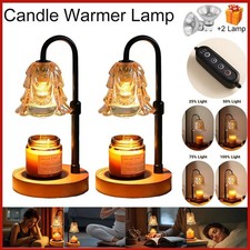 2X-Candle Warmer Lamp, Adjustable Glass Lamp Candle Warmer with Timer Dimmable