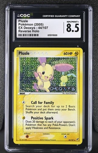 Pokemon Plusle EX Deoxys 44/107 Reverse Holo CGC 8.5