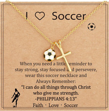 Softball/Volleyball/Basketball/Soccer Necklace for Teen Girls Women, Gold/Silver