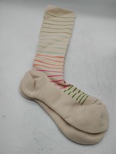 SocksLane Cotton Compression Socks 15-20 mmHg Knee High Support S/M Nude Stripes