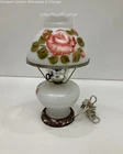 VTG Underwriters Laboratories Milk Glass Floral Patterned Lamp TESTED
