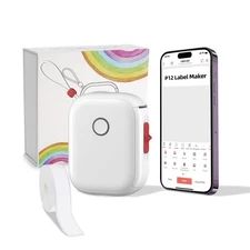 P12 Label Maker Mini Bluetooth Label Printer Portable Thermal Sticker Machine...