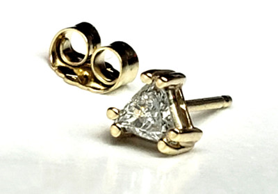 Einzelner (einer) 3,5 mm 0,13 kt Billionen natürlicher Diamant Ohrstecker 14 K massives Gold