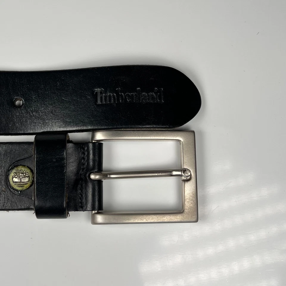 Timberland черный кожаный ремень сделано в Италии мужской размер L металлическая пряжка логотип - Изображение 2 из 4