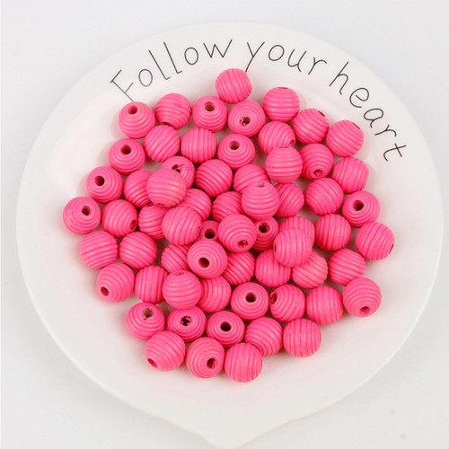 4 Bolsillos / Total 200 Piezas Cuentas de Madera Mezcladas Colores Caramelo DIY 14mm Sueltas - Imagen 10 de 11