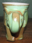 1972 Frankoma GOP Prairie Green Red Clay Elephant Coffee Mug D215-868 Republican — photo 2