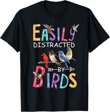 Easily Distracted by Birds Funny Bird T-Shirt unisex T-Shirt