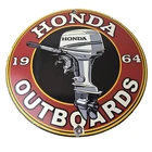 Vintage Honda Outboards Sign - Gas Boat Engines Propeller Porcelain Ad Pump Sign