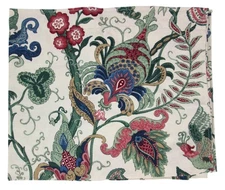 Vintage 90s Waverly Pandora Jewel Window Valance Jacobean Floral Lot 2 16 x 77