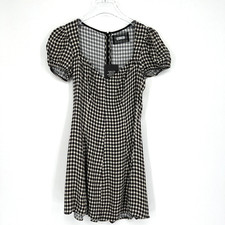 Reformation Dress Womens 4 Lucinda Milk Maid Gingham Mini Sundress 90s Grunge