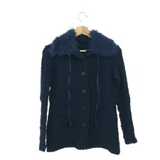 me isseymiyake Jacket Good Condition No Size Label Stretch Material Fur Collar M