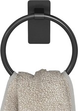 Hand Towel Holder for Bathroom Adhesive Round Towel Ring Black  for Bath