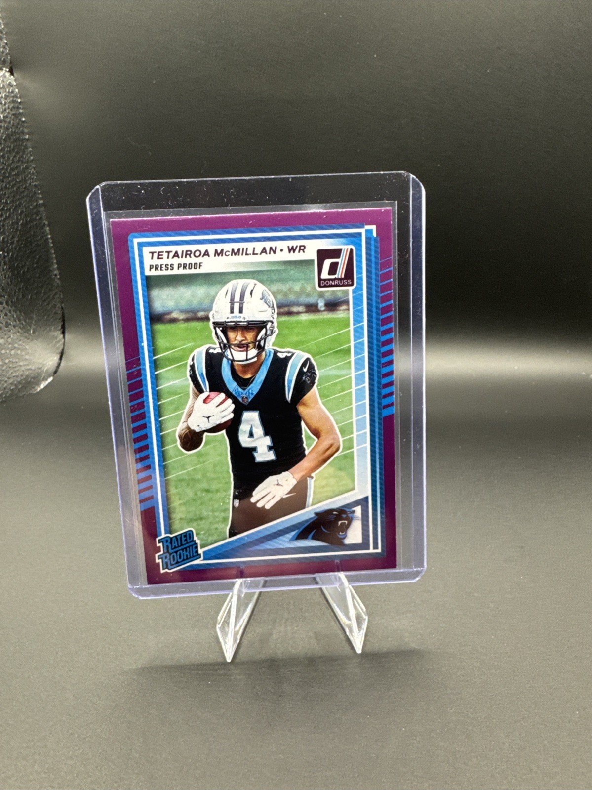 2025 Panini Donruss Tetairoa McMillan Rated Rookie Purple Press Proof #314