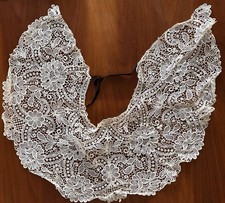 Antique Bruges Tape Lace Cape Collar Large Handmade Belgian Lace Capelet As Is