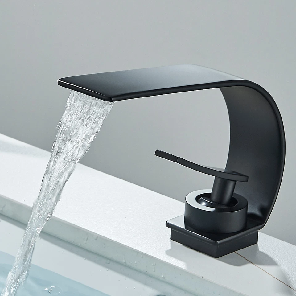 Schwarz Waschtischarmatur Badarmatur Wasserhahn Bad Waschbecken Mischbatterie - Bild 3 von 4