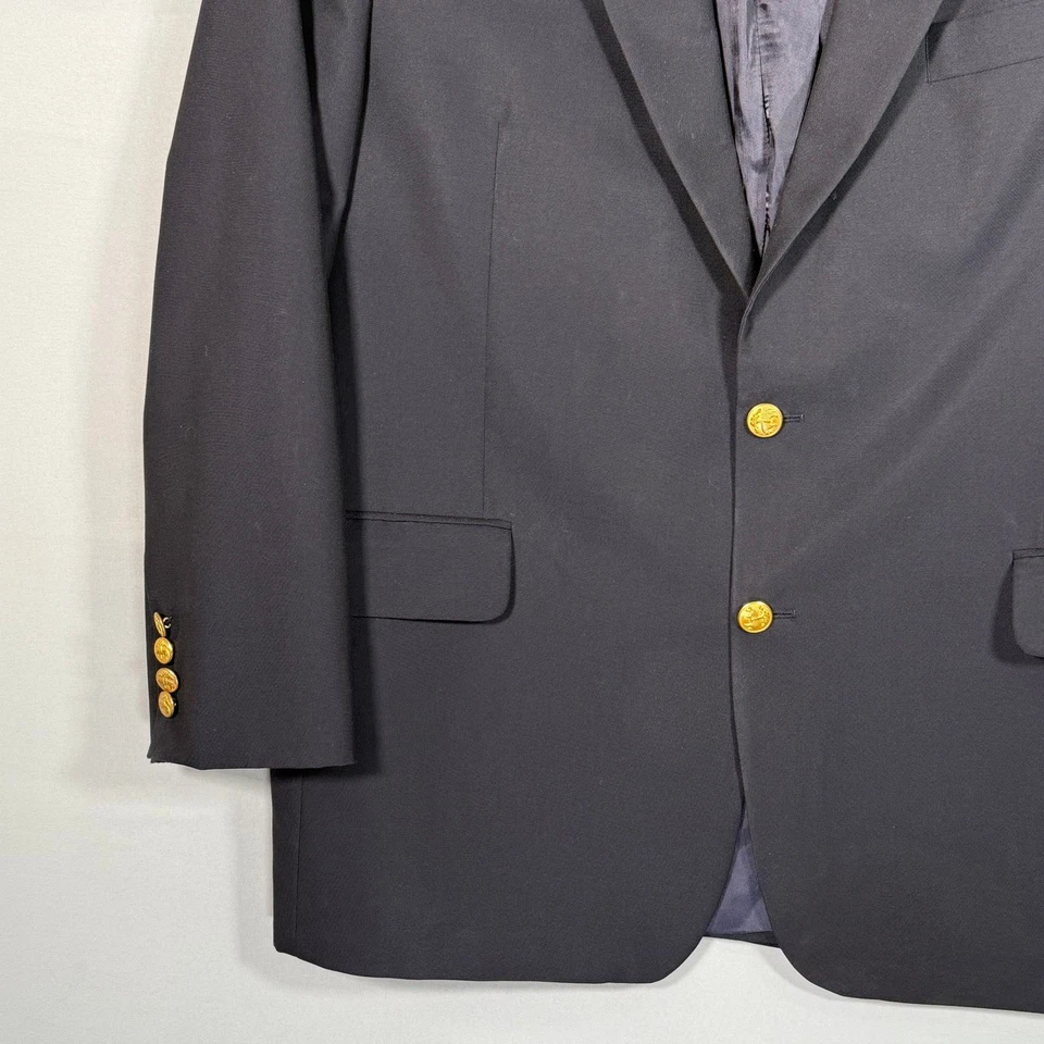 Blazer Brooks Brothers Brooksease 45R Lana Azul Marino Botones Dorados Loro Piana Foto 4 de 4