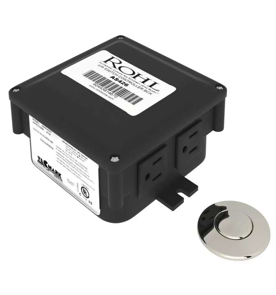 Rohl AS450PN Air Activated Switch Button with Control Box for Waste Disposal
