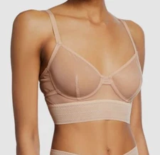 $110 Else Women's Beige Bare Long-Line Underwire Bra Size 32B