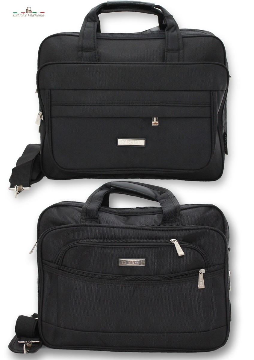 Borsa a Mano da Uomo Lavoro 24 Ore Tracolla Ventiquattrore Nera in