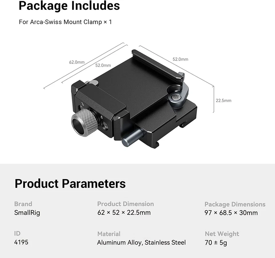 SmallRig Sling Handle&Arca-Swiss Mount Plate&Vertical Arm for DJI RS 3 Mini - Image 3 of 4