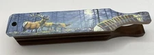Wooden Amish Crafted Painted Lid Turkey Box Call - Elk Scene - New!