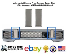G63 FRONT BUMPER GUARD DELETE CAPS CHROME PAIR G-CLASS G-WAGON G65 BRACKETS X2