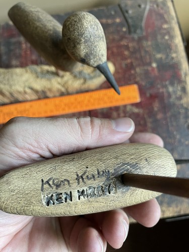 Dual Wooden Shorebirds Signed Ken Kirby - Picture 7 of 8