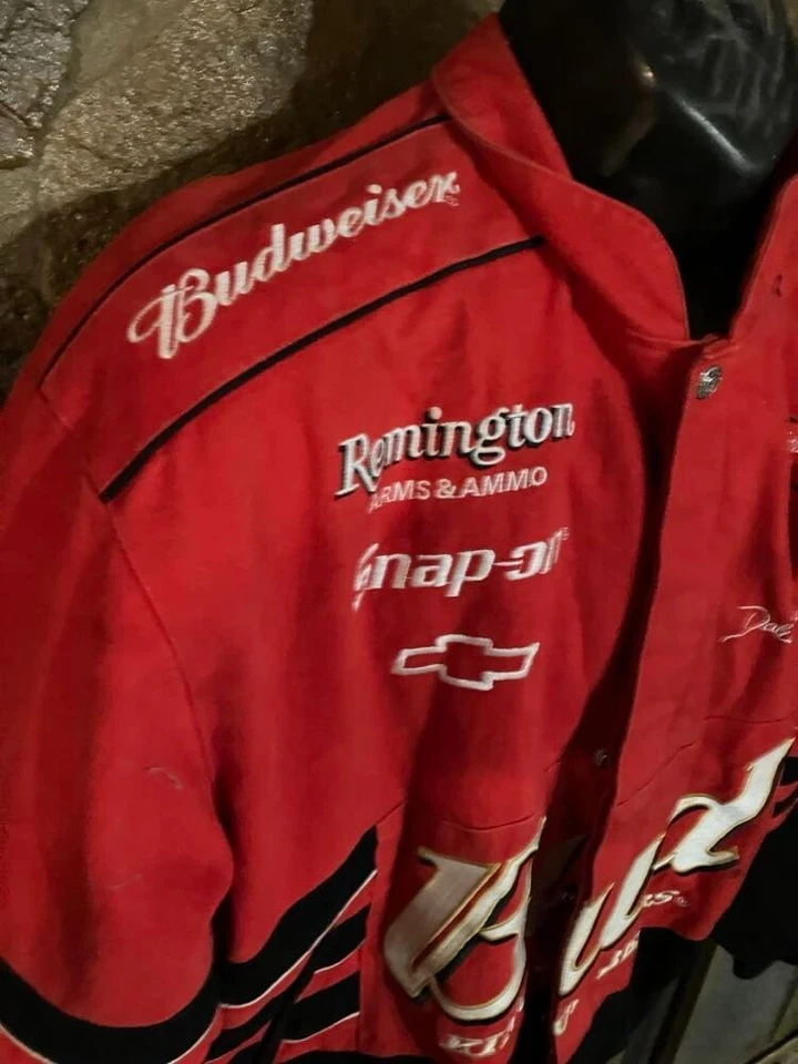 Chaqueta De Colección NASCAR Jeff Hamilton Dale Earnhardt Jr Budweiser Racing Talla L Foto 2 de 4