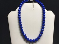 Short Single Strand Royal Blue Bead Necklace
