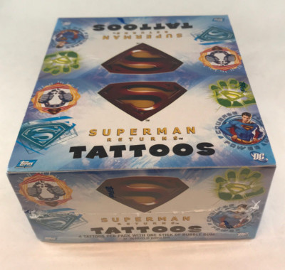 SUPERMAN RETURNS TATTOOS SEALED WAX BOX 24 Packs Topps DC 2006
