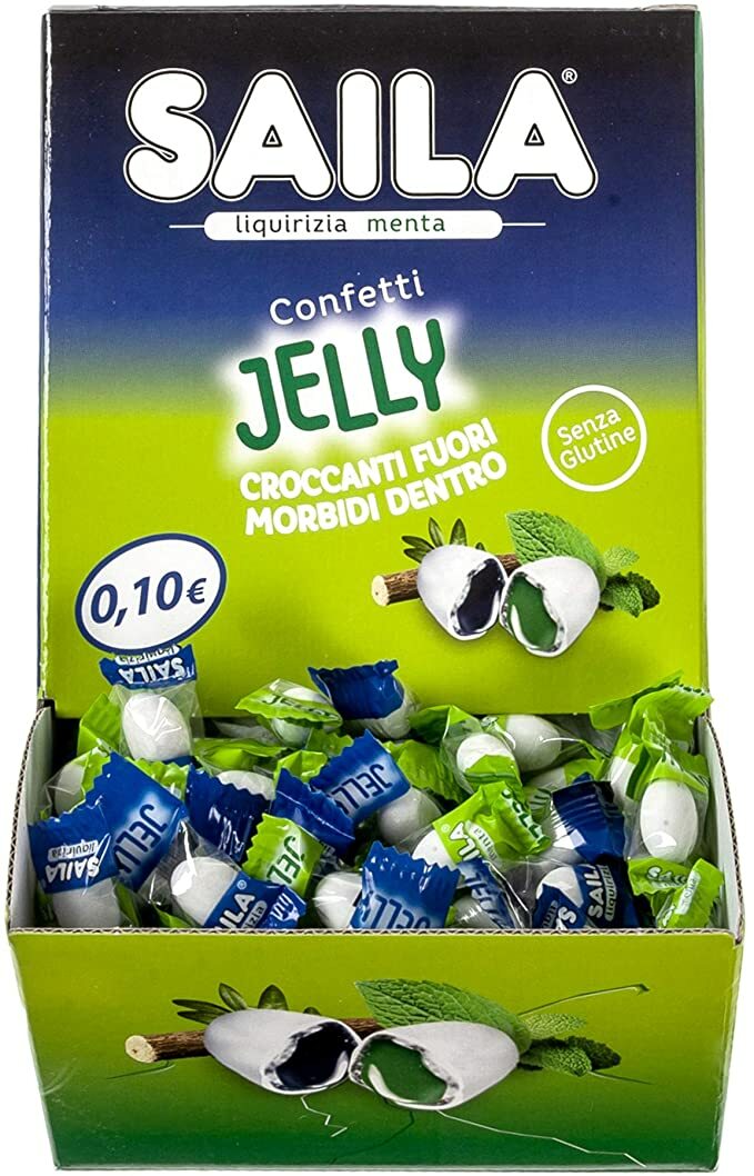 Saila Jelly Mix Confetti Menta E Liquirizia box da 200 Pezzi - 460 grammi